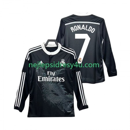 Fotbalový Dres Real Madrid Cristiano Ronaldo 7 2014 2015 Retro Alternativní Dlouhý Rukáv